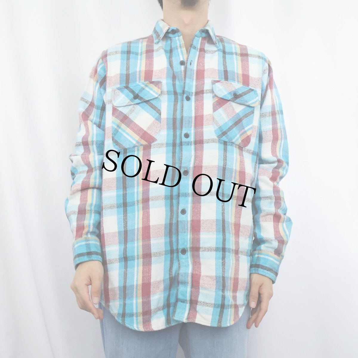 画像2: 90's FIVE BROTHER USA製 チェック柄 ヘビーネルシャツ M (2)