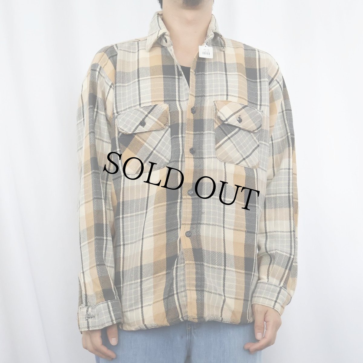 画像2: 80's FIVE BROTHER USA製 チェック柄 ヘビーネルシャツ L (2)