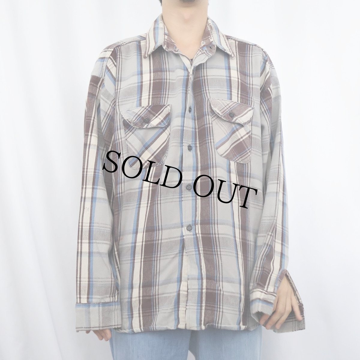 画像2: 80's FIVE BROTHER USA製 チェック柄 ヘビーネルシャツ 3XL (2)