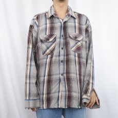 画像2: 80's FIVE BROTHER USA製 チェック柄 ヘビーネルシャツ 3XL (2)