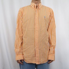画像2: Ralph Lauren "CLASSIC FIT" ストライプ柄 ボタンダウンコットンシャツ 15 1/2 (2)
