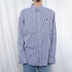 画像2: Ralph Lauren "CUSTOM FIT" ストライプ柄 ボタンダウンコットンシャツ XL (2)