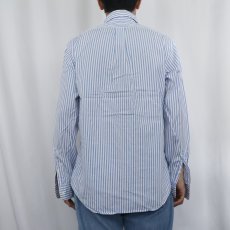 画像3: Ralph Lauren "CUSTOM FIT" ストライプ柄 ボタンダウンコットンシャツ M (3)