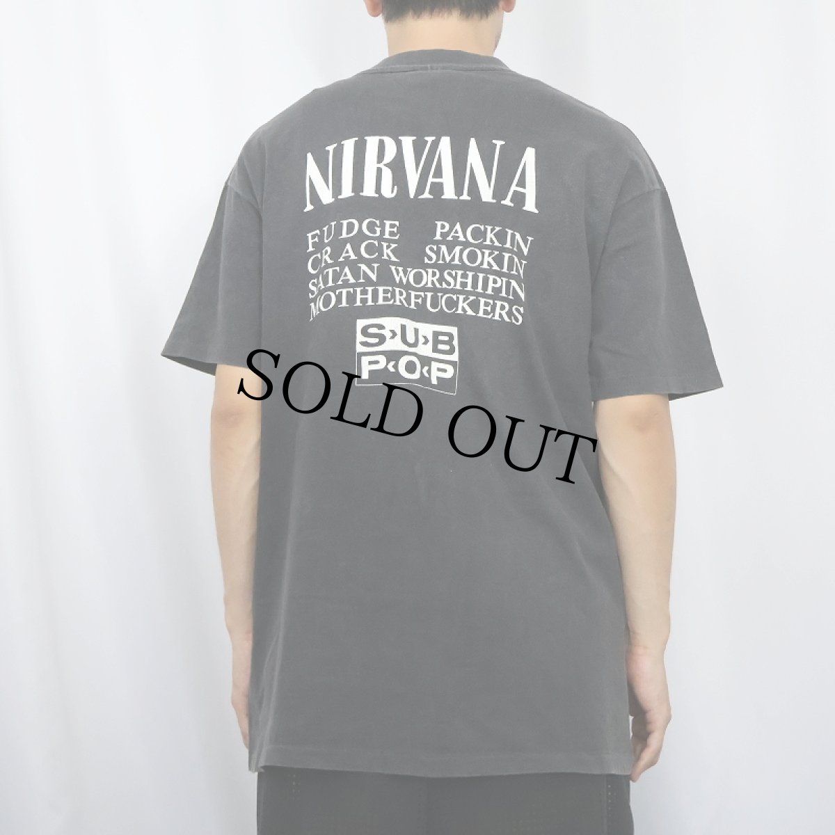 画像4: 90's NIRVANA USA製 "VESTIBULE" ロックバンドプリントTシャツ BLACK XL (4)