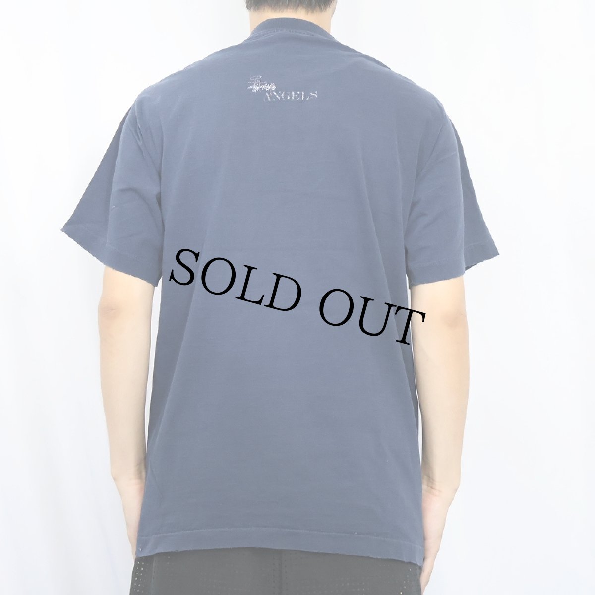 画像3: 80's STUSSY 黒タグ USA製 "Stussy’s ANGELS" プリントTシャツ NAVY L (3)