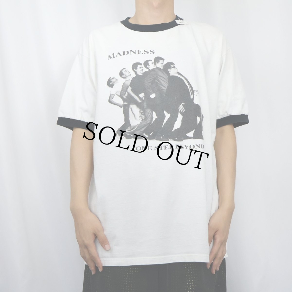 画像2: MADNESS スカバンド プリントリンガーTシャツ L (2)
