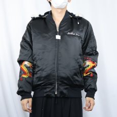 画像3: 90's "KOREA" ラビットフード スーベニアジャケット BLACK (3)