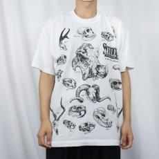 画像3: 90's USA製 動物 骨格標本 プリントTシャツ XL (3)