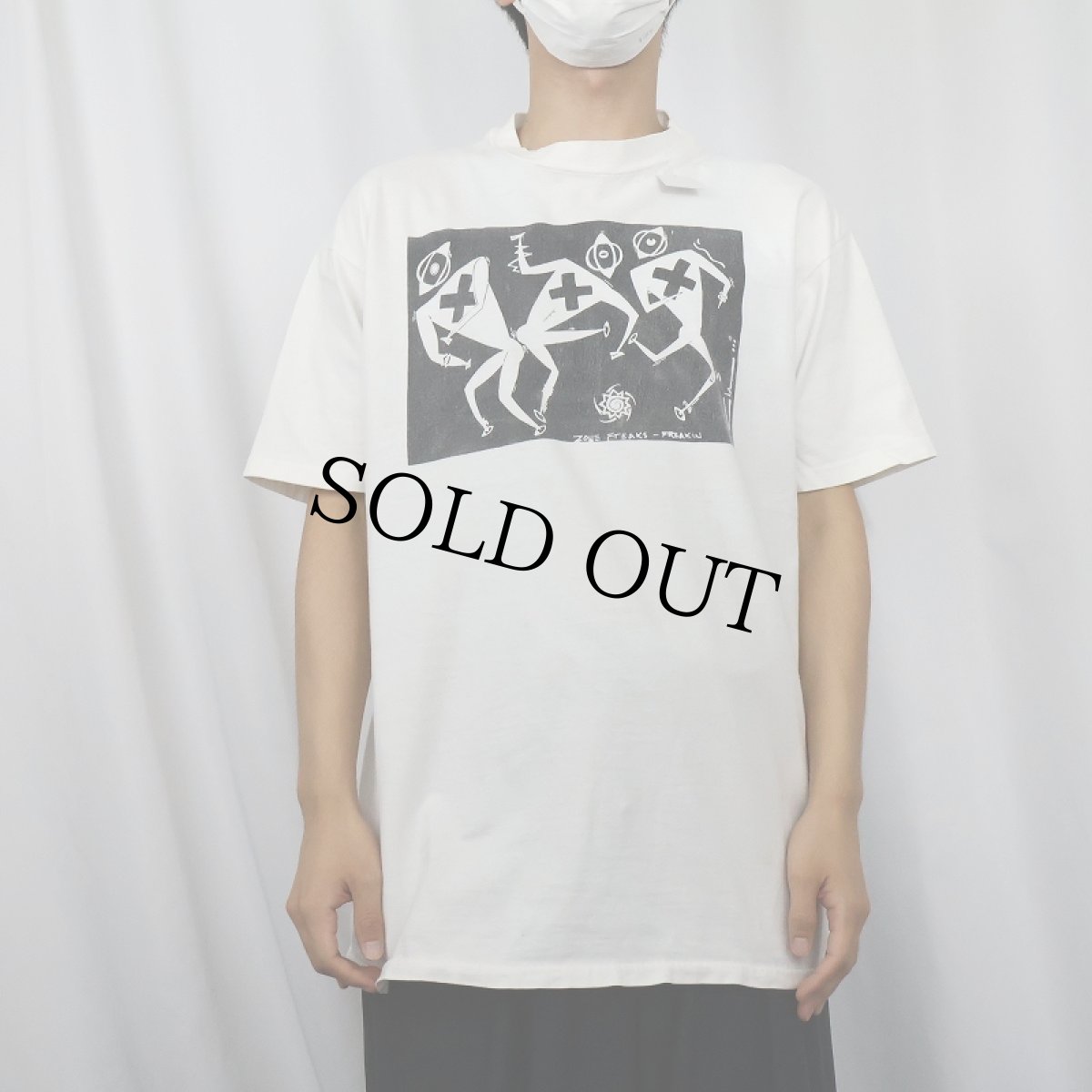 画像3: 90's "SKATE HARD FUCK OFF" ローラースケート プリントTシャツ XL (3)