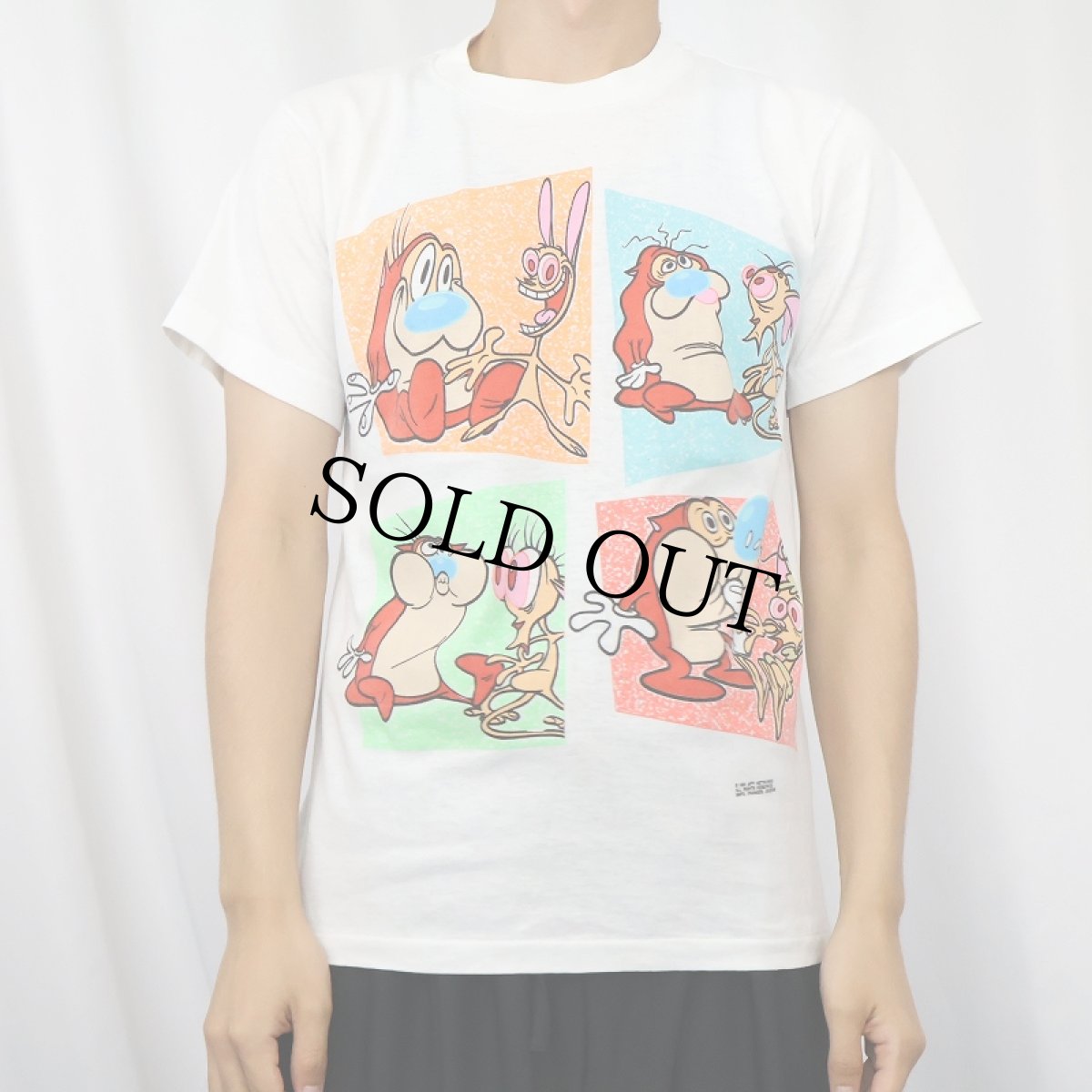画像3: 90's The Ren and Stimpy Show USA製 ニコロデオン キャラクタープリントTシャツ M (3)