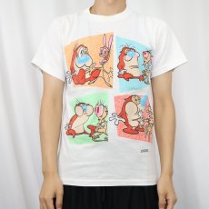 画像3: 90's The Ren and Stimpy Show USA製 ニコロデオン キャラクタープリントTシャツ M (3)
