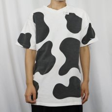 画像2: 90's USA製 牛柄 プリントTシャツ L (2)