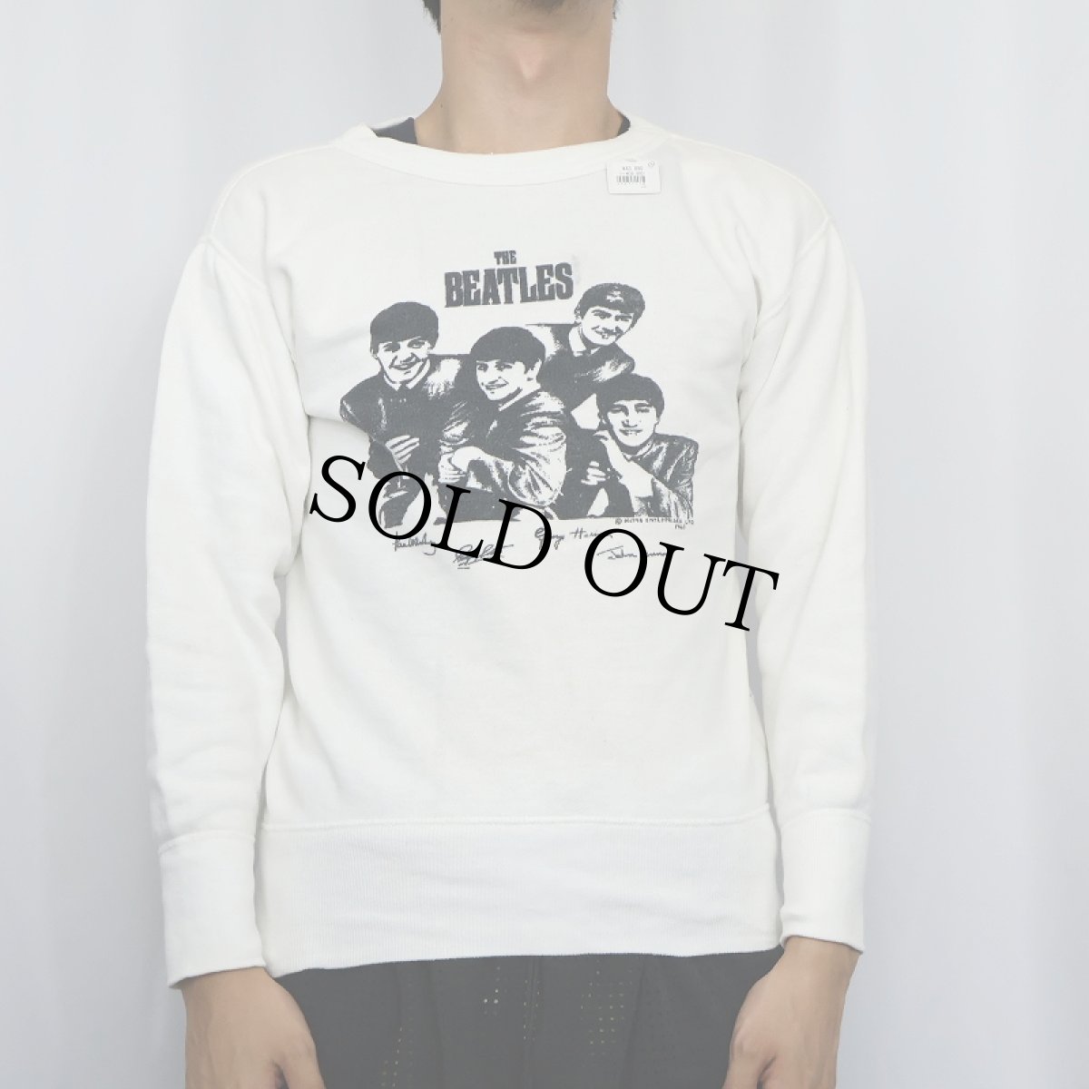 画像2: 60's THE BEATLES ロックバンド 染み込みプリントスウェット (2)