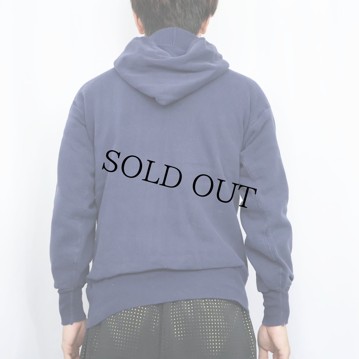 画像3: 60's E&W 裏サーマル スウェットフーディー NAVY L (3)