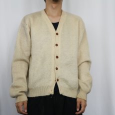 画像2: 60's TOWNE AND KING エルボーパッチ付き モヘアニットカーディガン size44 (2)