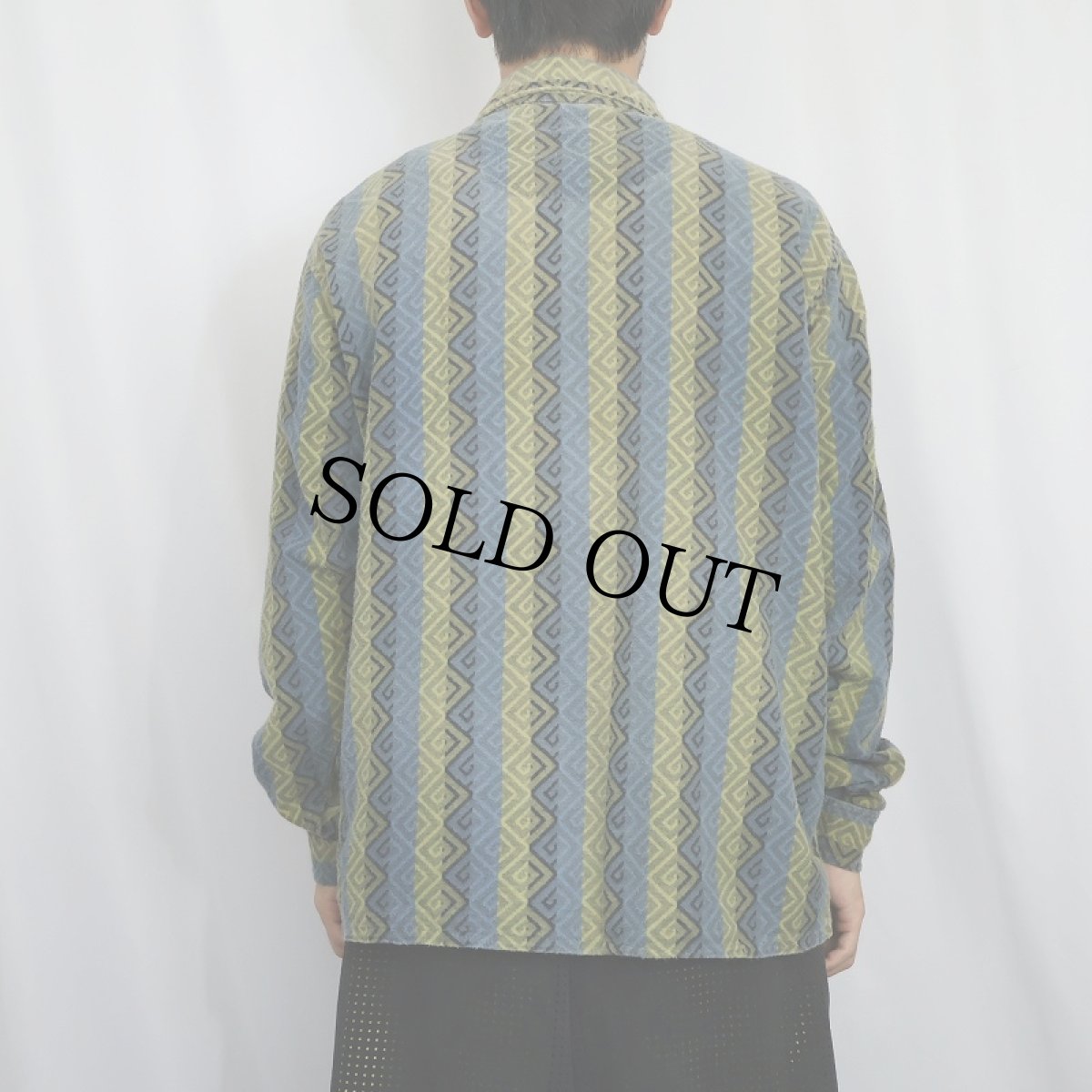 画像3: 60's Wash'n Wear ストライプ柄 ライトネルシャツ L (3)