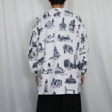 画像3: 90's MICHIGAN RAG CO. USA製 ライトハウス柄 スウェットカーディガン XL (3)