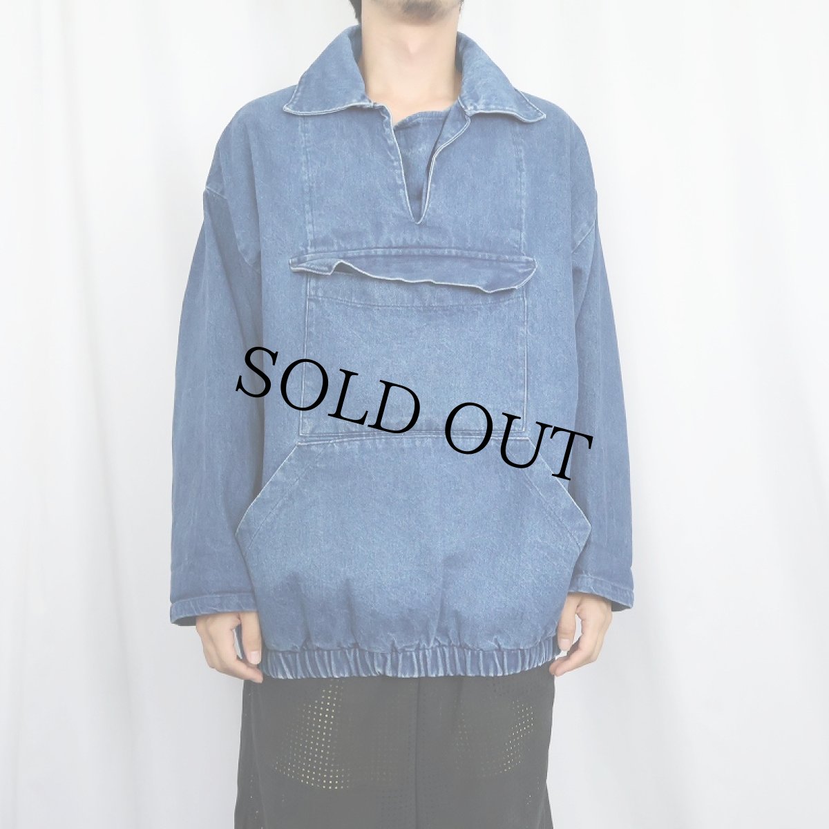 画像2: THE J.PETERMAN CO. フィッシャーマンスモック デニムジャケット L (2)