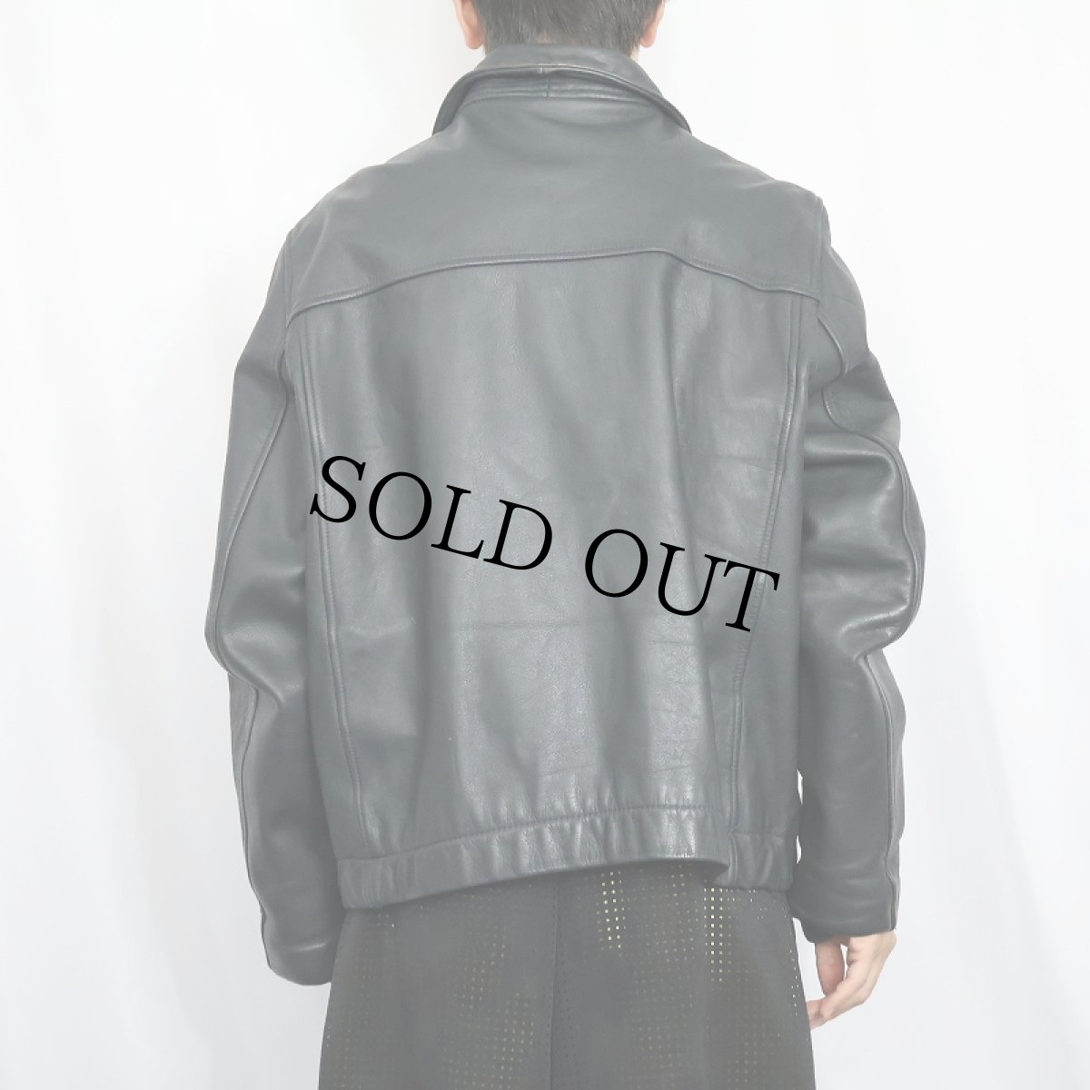 画像3: 70〜80's "FRENCH AIR FORCE Type" レザージャケット BLACK (3)