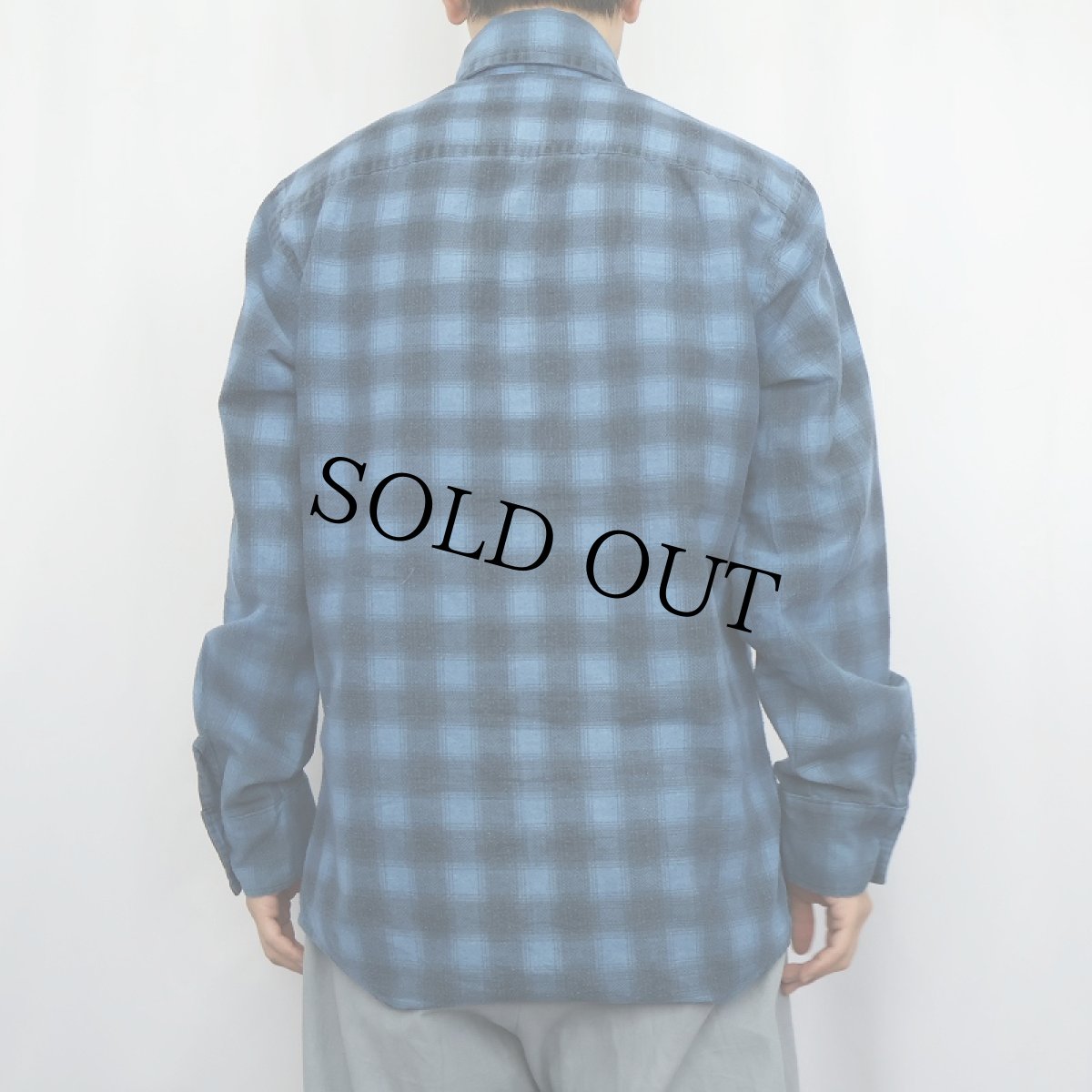 画像3: 猫目ボタン オンブレーチェック柄 プリントネルシャツ (3)