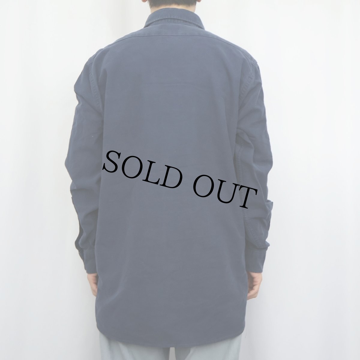 画像3: 80's L.L.Bean USA製 シャモアクロスシャツ NAVY size16TALL (3)