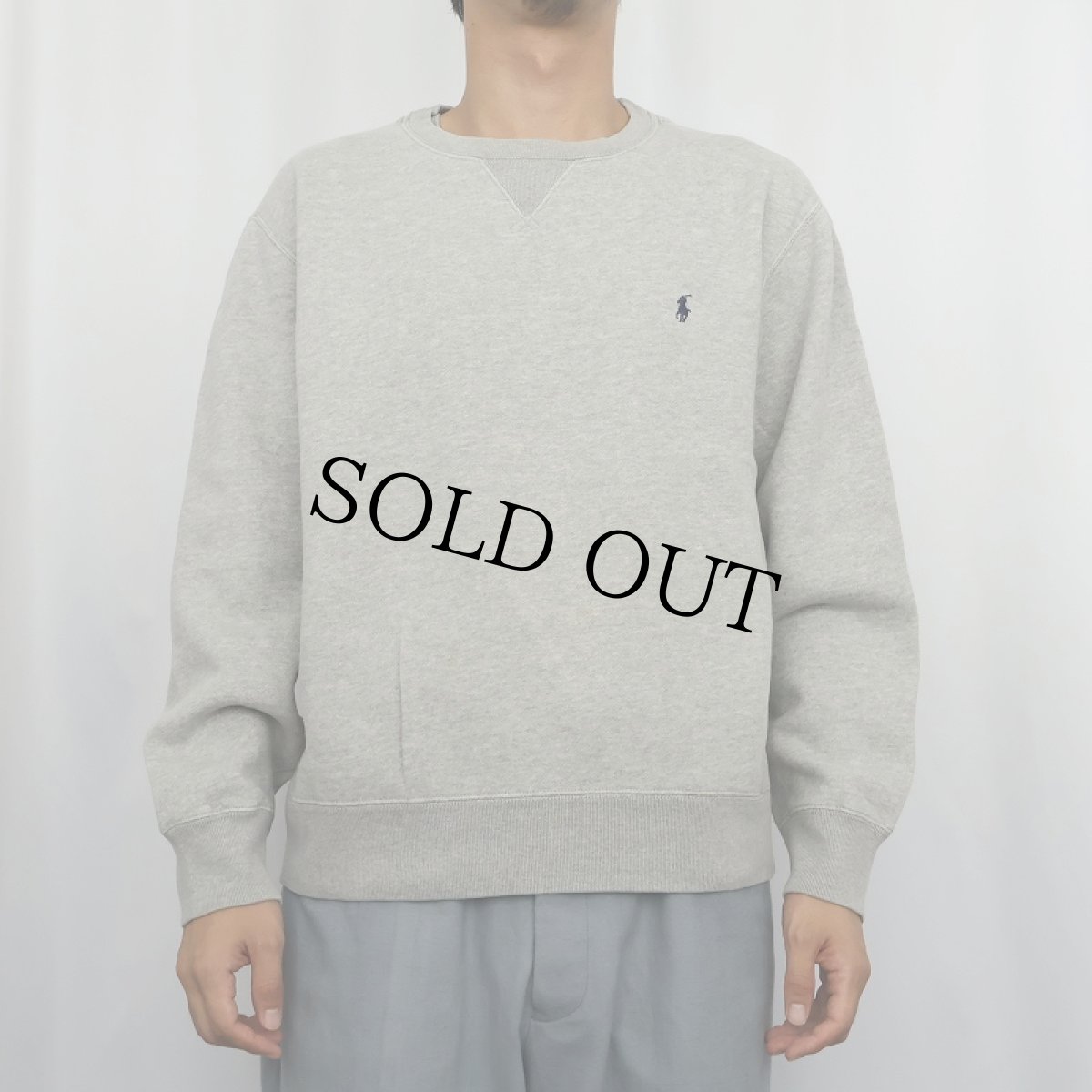 画像2: POLO Ralph Lauren ロゴ刺繍 前Vスウェット M (2)