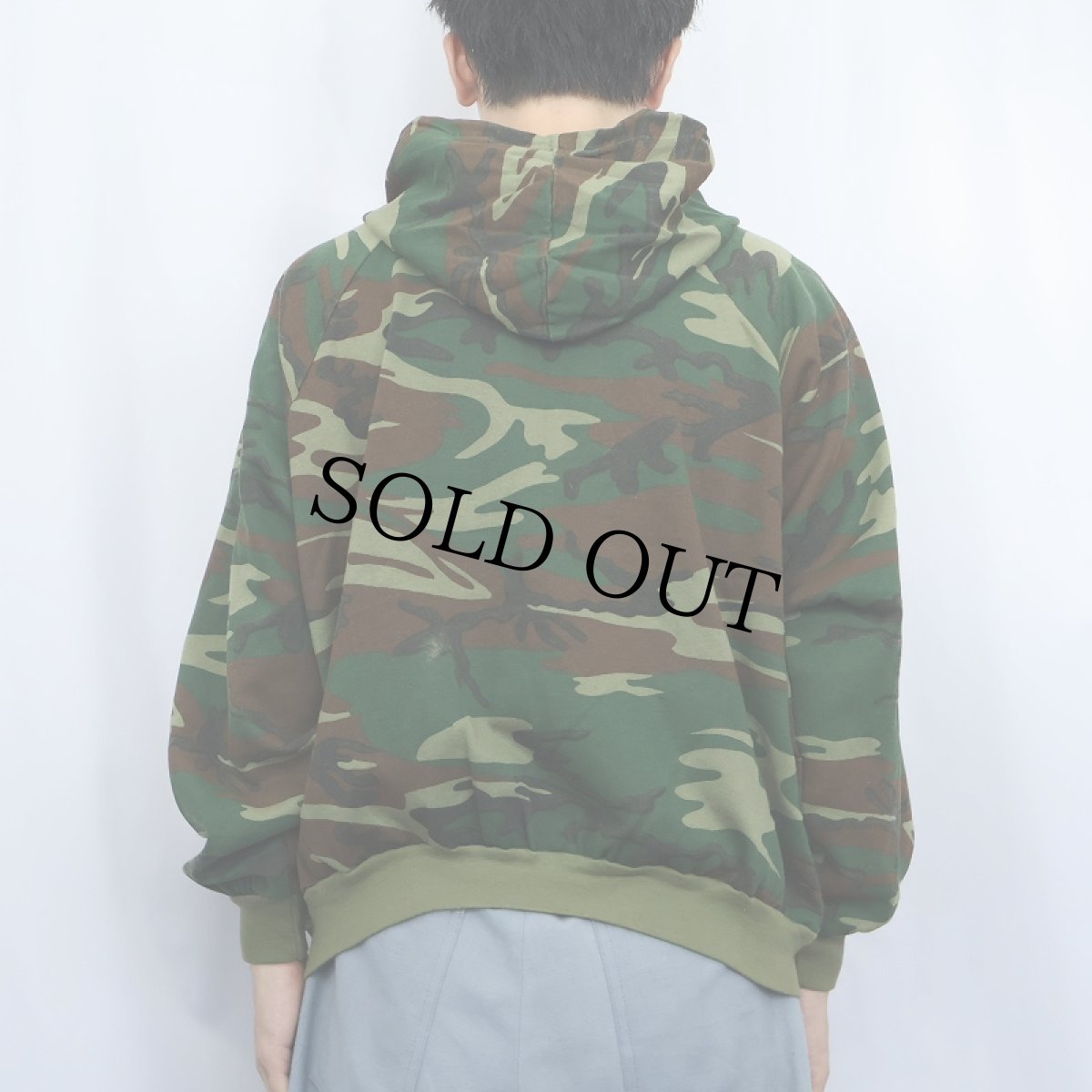 画像3: 80〜90's カモ柄 スウェットジップパーカー (3)