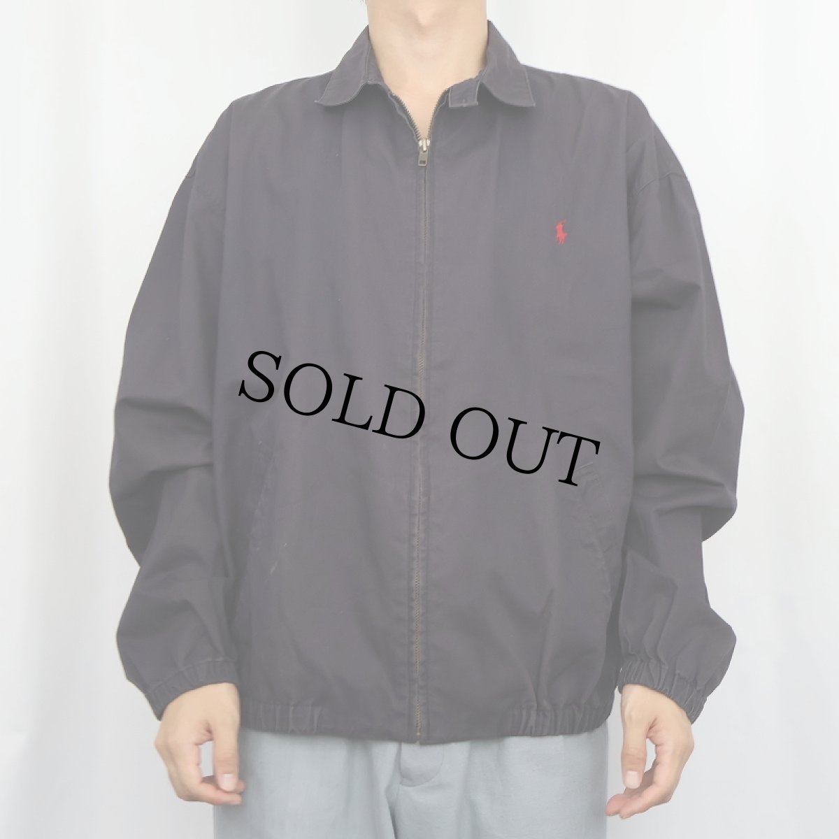 画像2: 90's POLO Ralph Lauren チンスト付き コットンスイングトップ NAVY L (2)