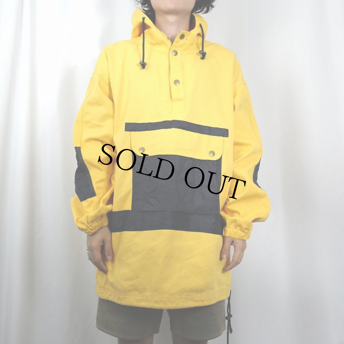 画像2: The J.Peterman Company エルボーパッチ付き コットンアノラックパーカー L (2)