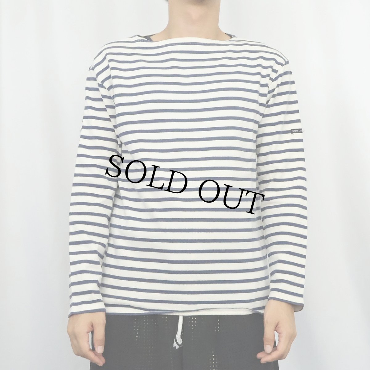 画像2: SAINT JAMES ボーダー柄ロンT NAVY (2)