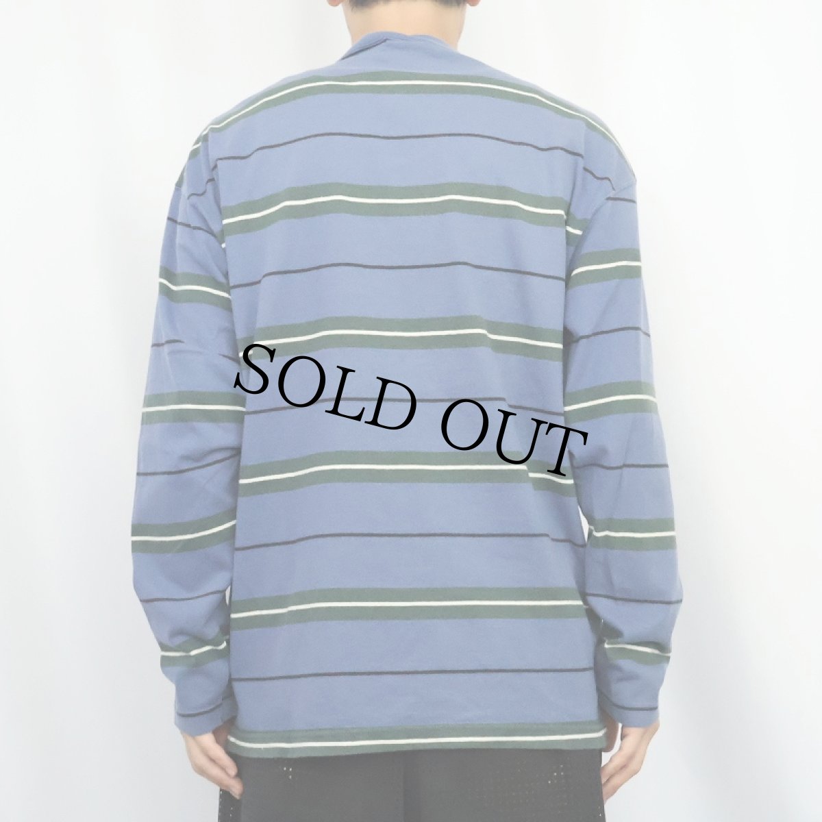 画像3: 80〜90's Eddie Bauer USA製 ボーダー柄 ポケットロンT M (3)