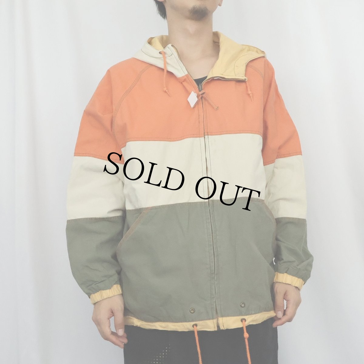 画像3: EAST WEST ボーダー柄 コットンリバーシブルジャケット L (3)