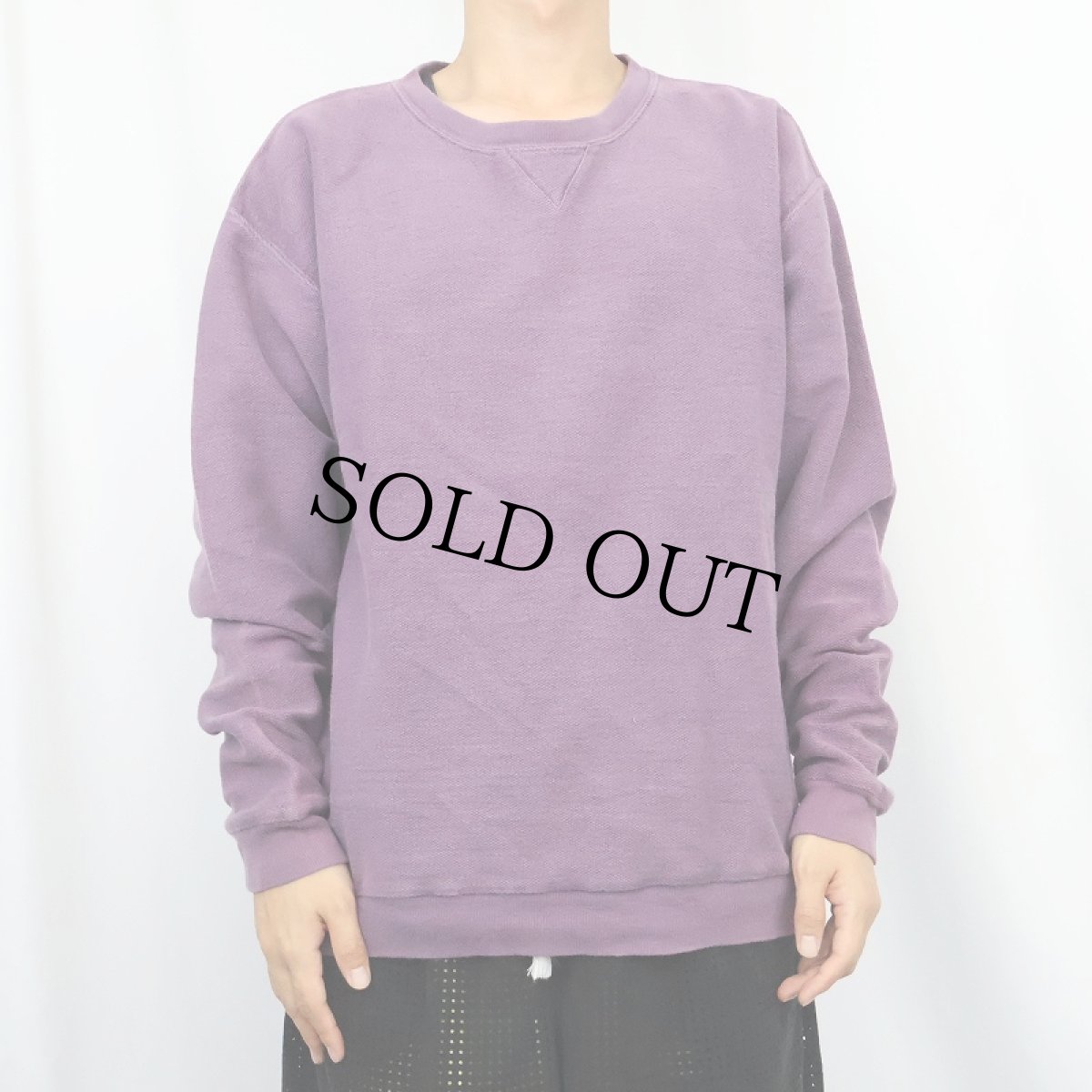 画像2: 90's LANDS' END USA製 前V 鹿の子スウェット M (2)