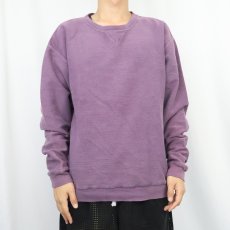 画像2: 90's LANDS' END USA製 前V 鹿の子スウェット M (2)