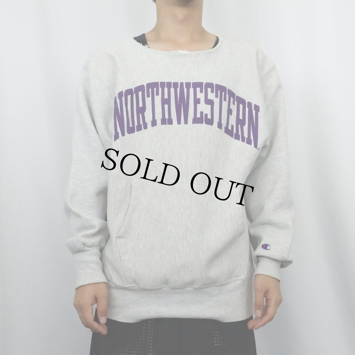 画像2: 90's Champion REVERSE WEAVE USA製 "NORTHWESTERN" プリントスウェット XL (2)