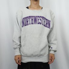画像2: 90's Champion REVERSE WEAVE USA製 "NORTHWESTERN" プリントスウェット XL (2)