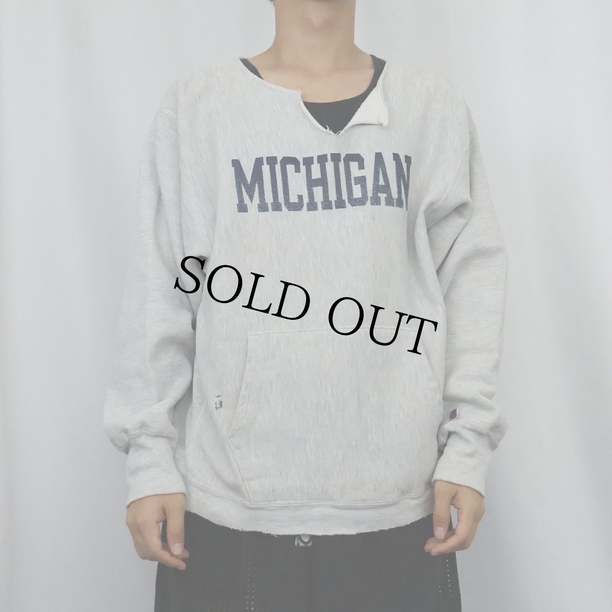 画像2: 90's Champion REVERSE WEAVE USA製 "MICHIGAN" プリントスウェット XL (2)