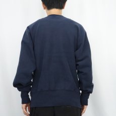 画像3: 90's Champion REVERSE WEAVE "DEPAUW" プリントスウェット NAVY L (3)