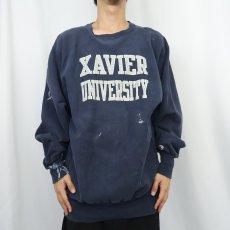画像2: 90's Champion REVERSE WEAVE USA製 "XAVIER UNIVERSITY" プリントスウェット NAVY XXL (2)