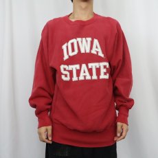 画像2: 90's Champion REVERSE WEAVE USA製 "IOWA STATE" プリントスウェット XL (2)