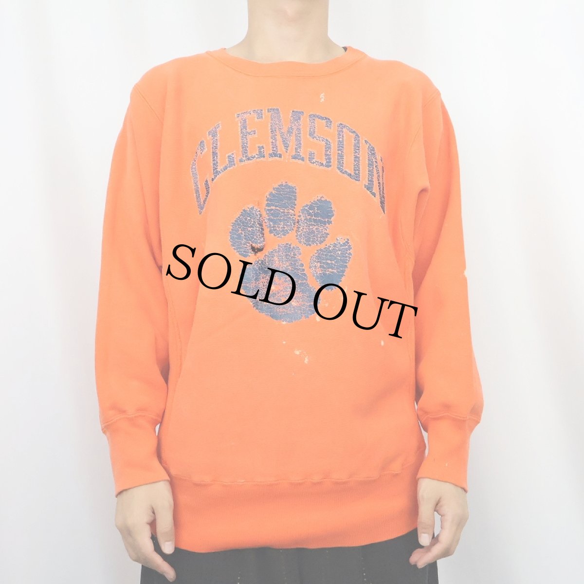 画像2: 80's Champion REVERSE WEAVE USA製 トリコタグ "CLEMSON" プリントスウェット M (2)