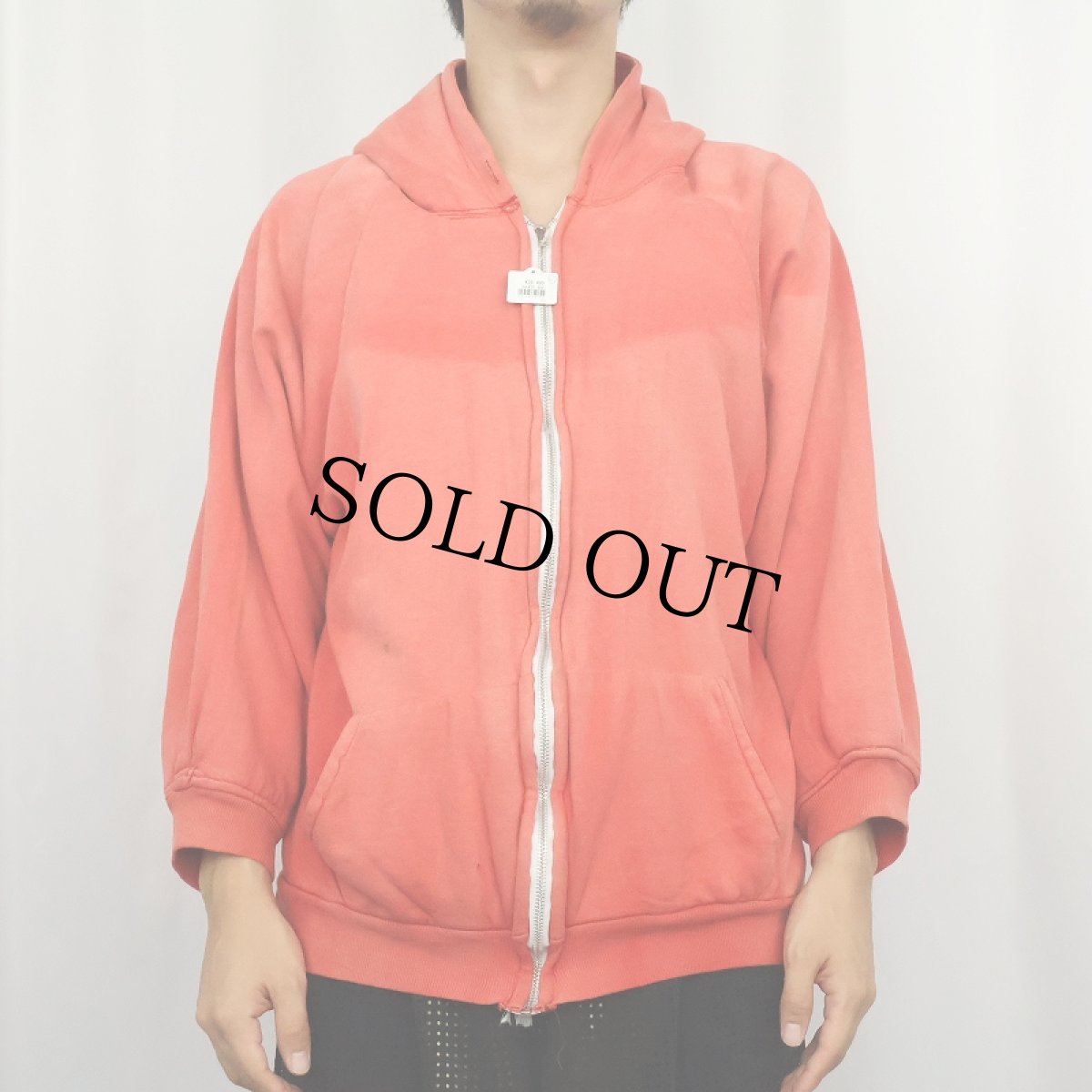 画像2: 80〜90's "Anza" 裏サーマル プリントスウェットジップパーカー (2)