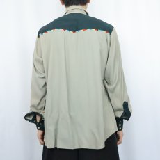 画像3: 70's H BAR C 刺繍デザイン ウエスタンシャツ L (3)