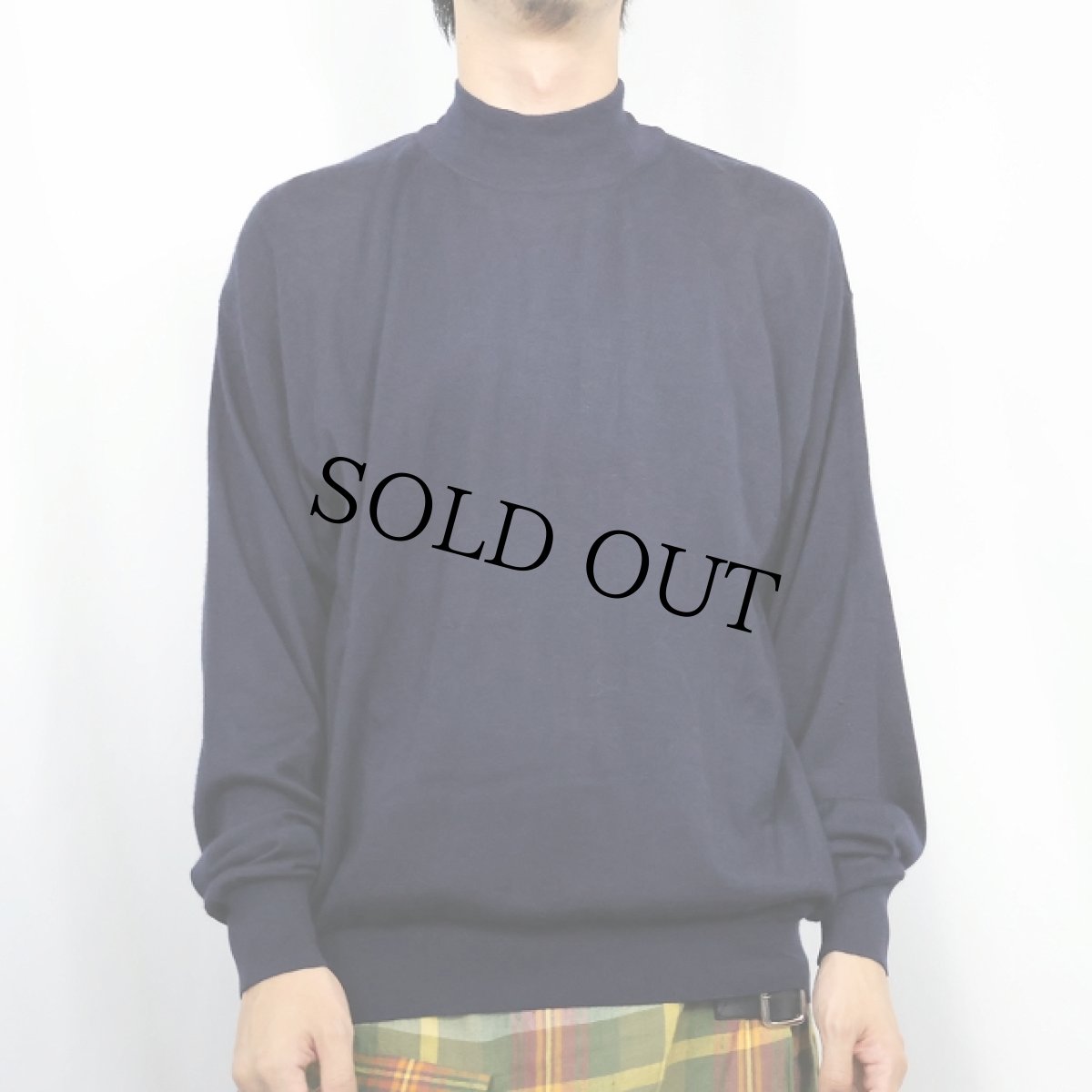 画像2: Ashley's カシミアニットセーター NAVY size50 (2)