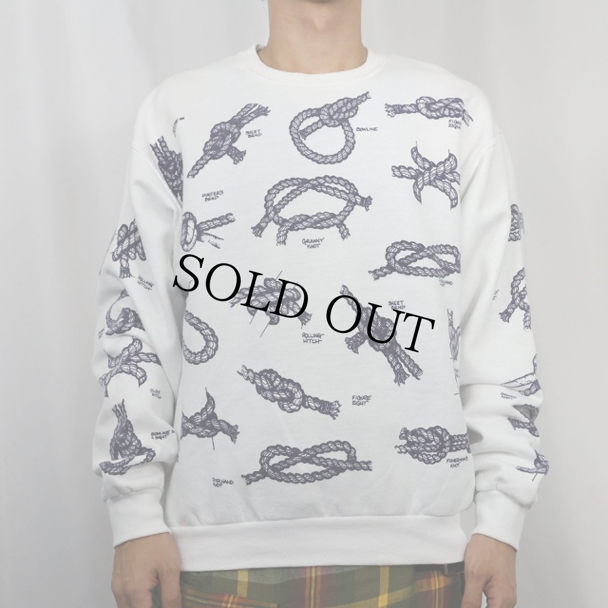 画像2: 90〜2000's JERZEES USA製 "MICHIGAN RAG" ロープ柄 プリントスウェット M (2)