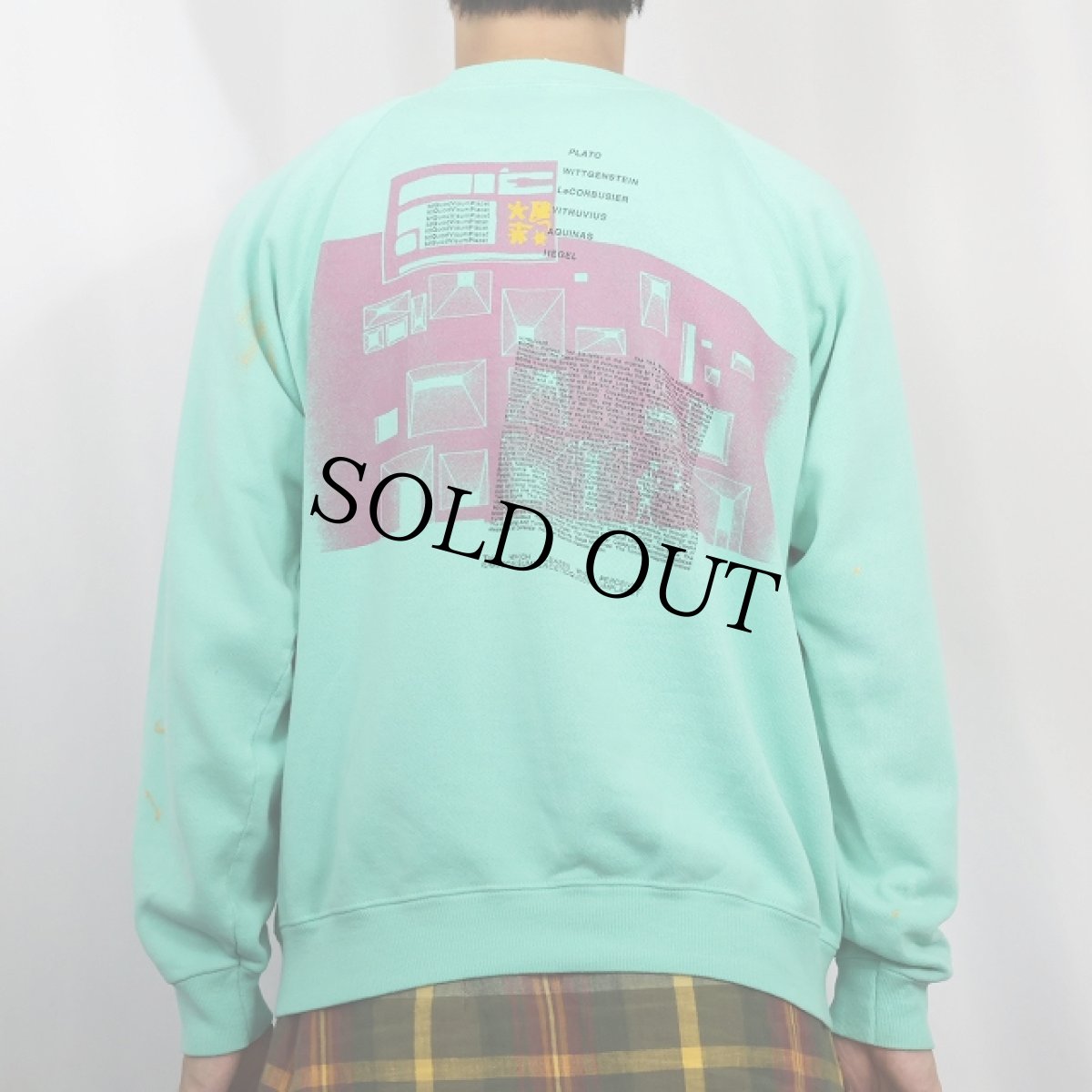画像3: 80's USA製 "plato, wittgenstein, lecorbusier, vitruvius..." 哲学者/建築家 プリントスウェット L (3)