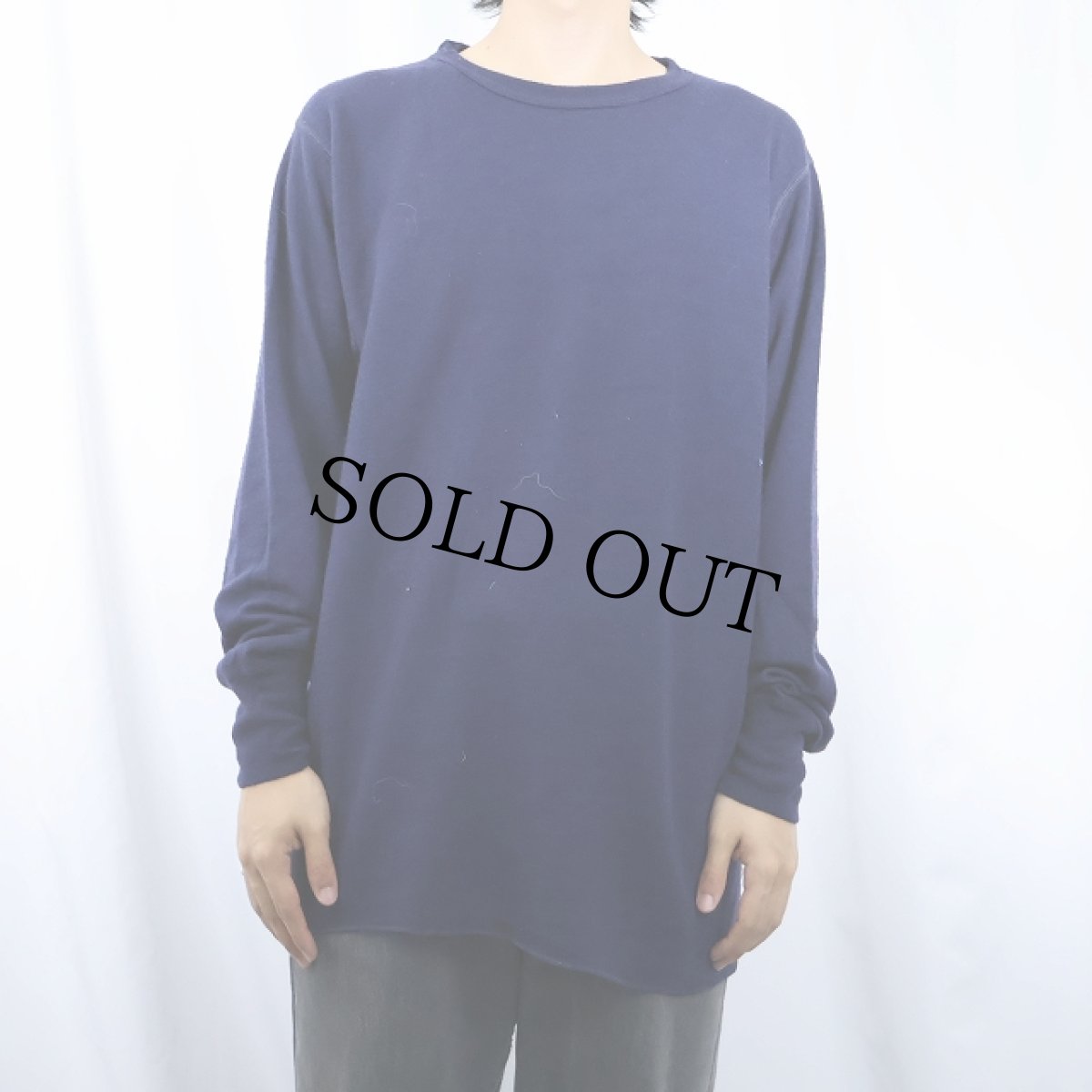 画像2: 80's duofold USA製 無地 2PLYカットソー NAVY L (2)