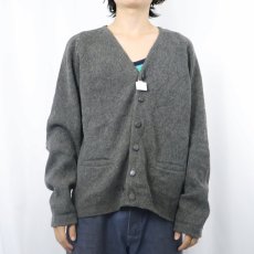 画像2: 〜50's エルボーパッチ付き ウールニットカーディガン (2)