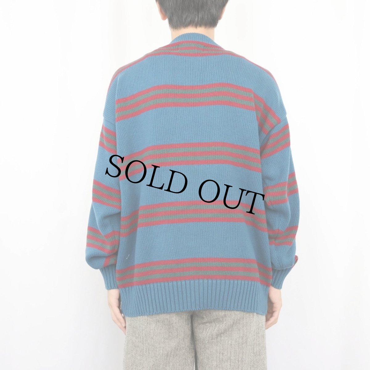 画像3: 90's Eddie Bauer ボーダー柄 コットンニットセーター L (3)