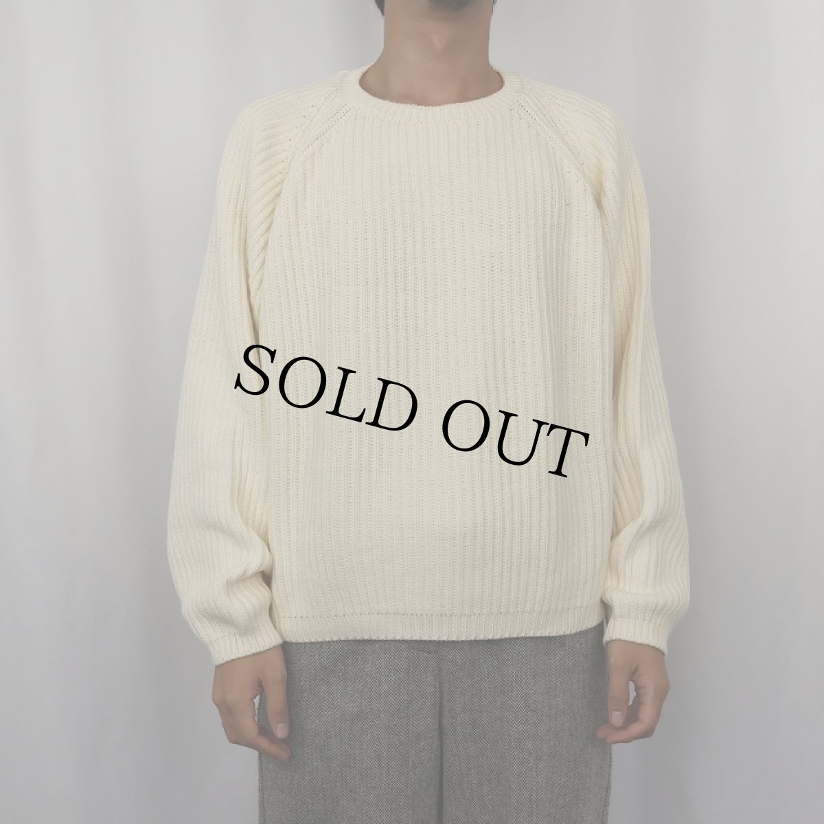 画像2: 90's Eddie Bauer コットンニットセーター M (2)